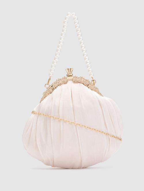 nude leatherette (pu) pouch clutch - 20018784 - Very Small Image - 1