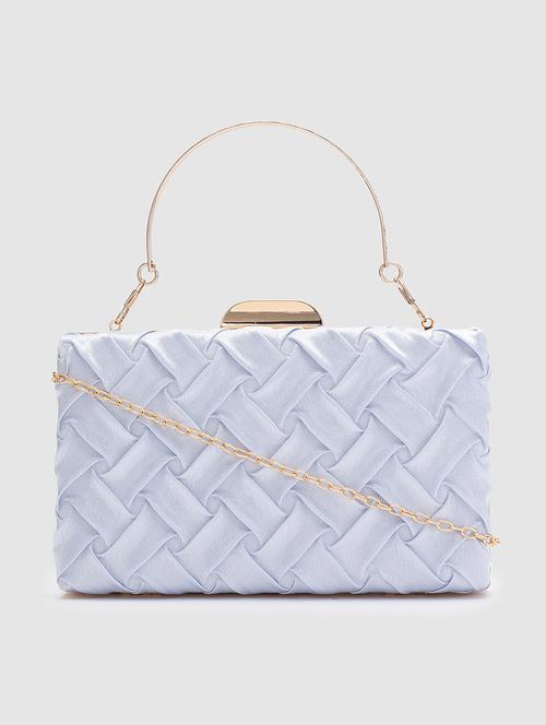 grey leatherette (pu) box clutch - 20018785 - Very Small Image - 1