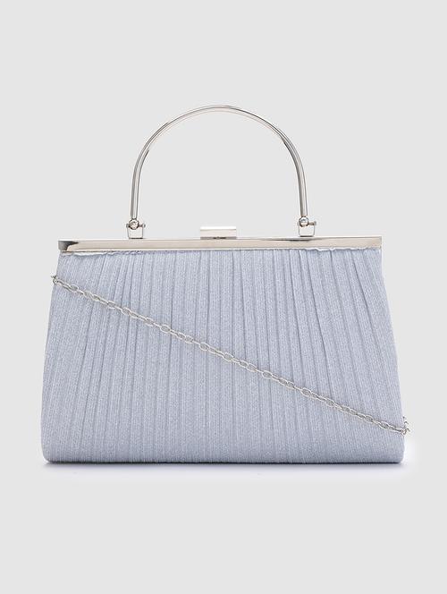 silver leatherette (pu) box clutch - 20018788 - Very Small Image - 1