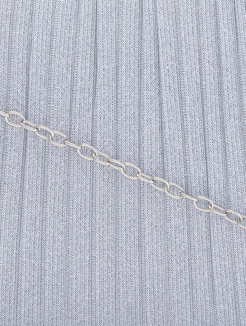 silver leatherette (pu) box clutch - 20018788 - Standard Image - 5
