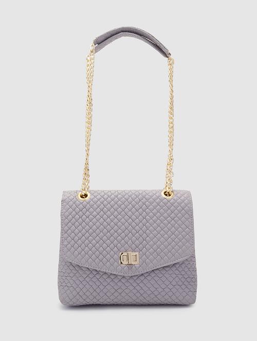 grey pu regular sling bag - 20019107 - Very Small Image - 1