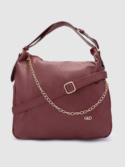 maroon leatherette (pu) regular tote - 20019110 - Very Small Image - 1