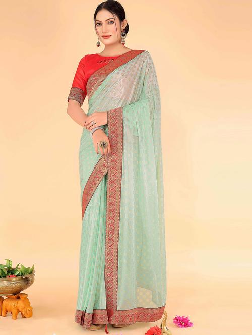 women's self design green colored saree - 20019348 - Very Small Image - 1