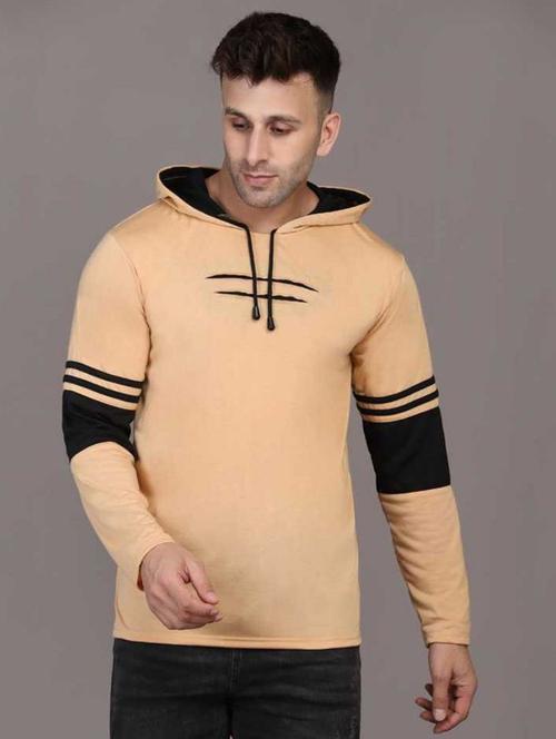 hood neck color block t-shirt - 20020475 - Very Small Image - 1