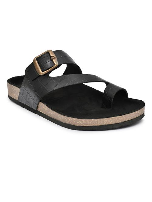 black synthetic slip on sandals - 20021467 - Very Small Image - 1