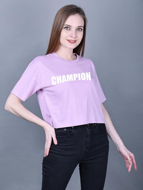 women's crop crew neck top - 20021511 - Very Small Image - 1