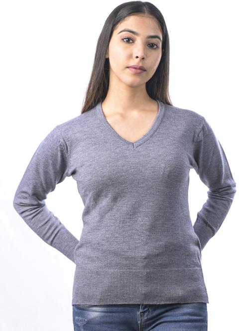 women solid acrylic pullover   - 20021636 - Very Small Image - 1