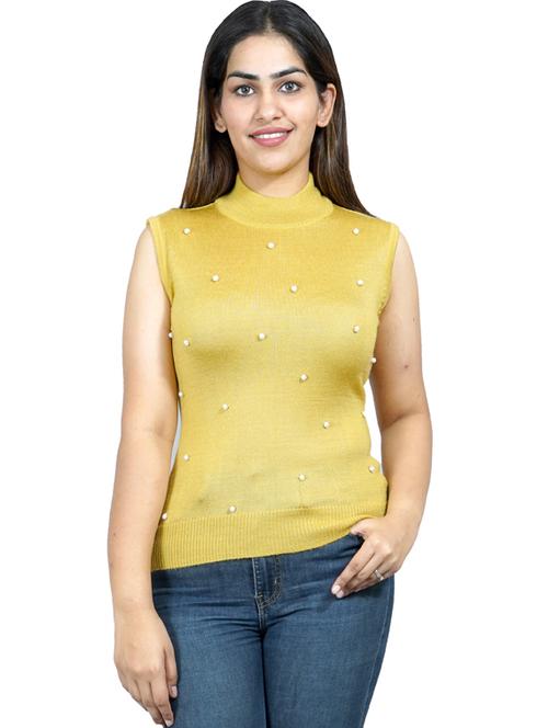 yellow acrylic blend pullover - 20021641 - Very Small Image - 1