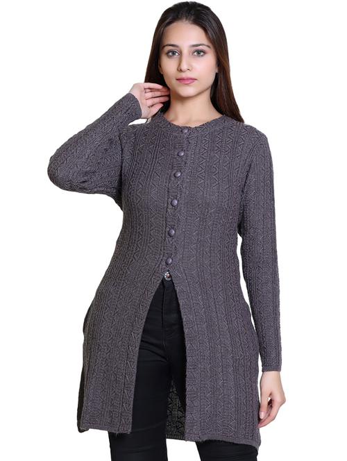 grey wool cardigan - 20021680 - Very Small Image - 1