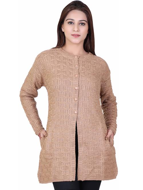 beige acrylic blend cardigan - 20021704 - Very Small Image - 1