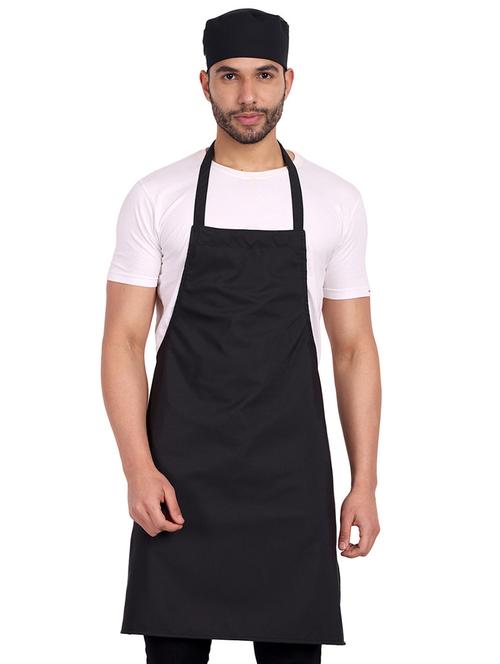 uniformer solid black apron - 20021787 - Very Small Image - 1