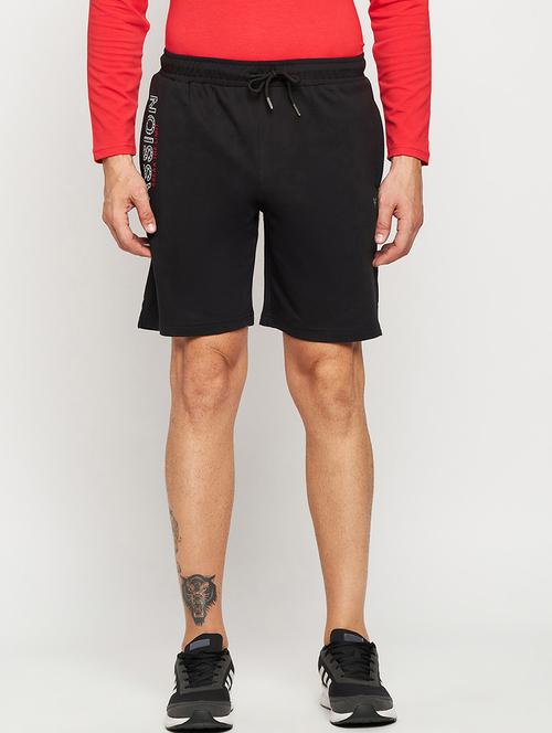 black cotton blend shorts - 20022095 - Very Small Image - 1