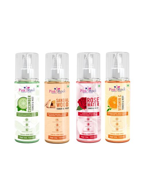 pink root rose water & vitamin c & sandalwood & cucumber toner & mist (pack of 4) - 20022701 - Very Small Image - 1