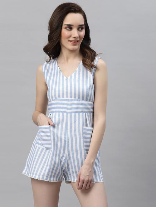 white cotton romper jumpsuit - 20022823 - Very Small Image - 1