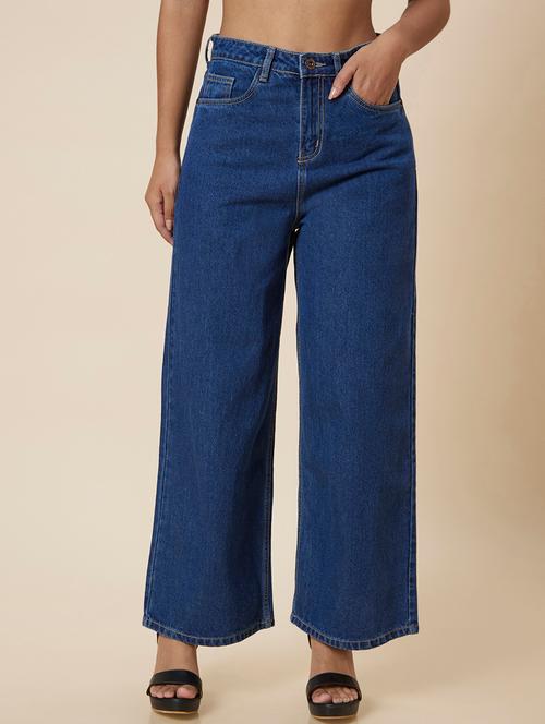 women's plain wide leg jeans - 20023470 - Very Small Image - 1