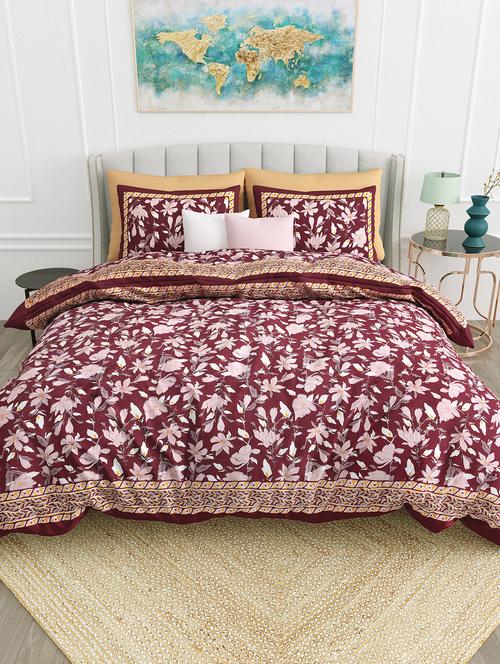 texstylers cotton jaipuri printed 100 x 108 inches king size bedsheet with 2 pillow covers - 20023473 - Very Small Image - 1