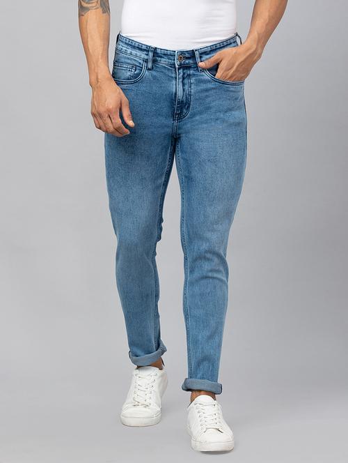 men blue cotton plain jeans - 20023819 - Very Small Image - 1