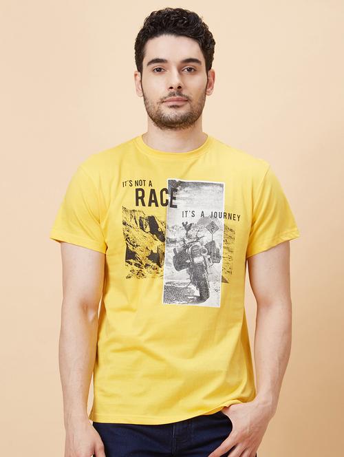 men front print short sleeve t-shirt - 20023831 - Very Small Image - 1