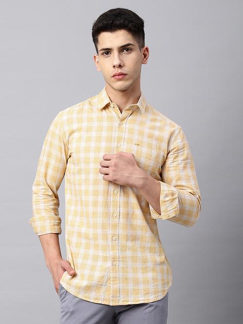 yellow cotton casual shirt - 20025205 - Very Small Image - 1