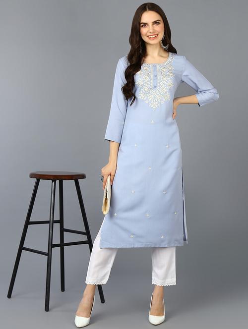 women's straight kurta - 20025482 - Very Small Image - 1