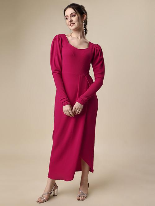 women's asymmetric solid dress - 20025958 - Very Small Image - 1