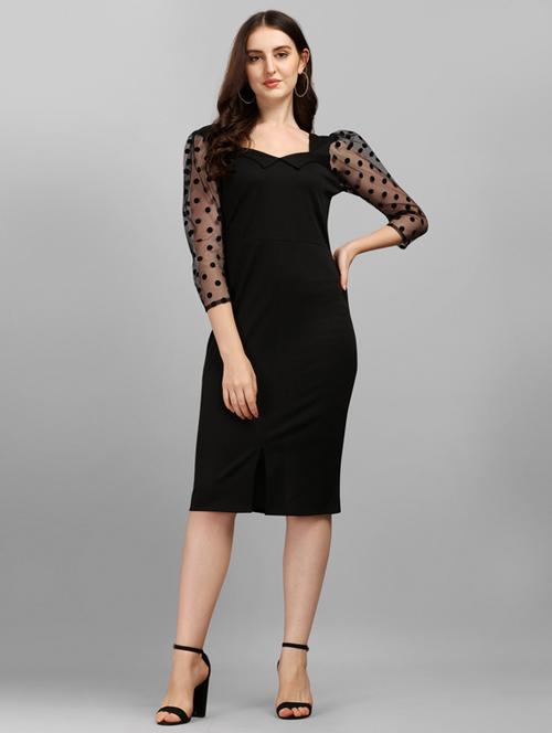 women's bodycon self design dress - 20026025 - Very Small Image - 1