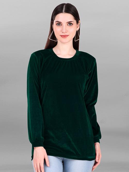 women's straight round neck top - 20026514 - Very Small Image - 1