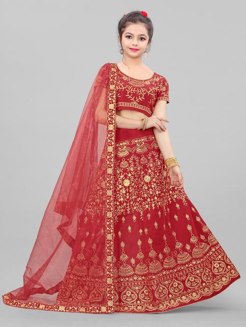 red velvet lehenga choli - 20026682 - Very Small Image - 1