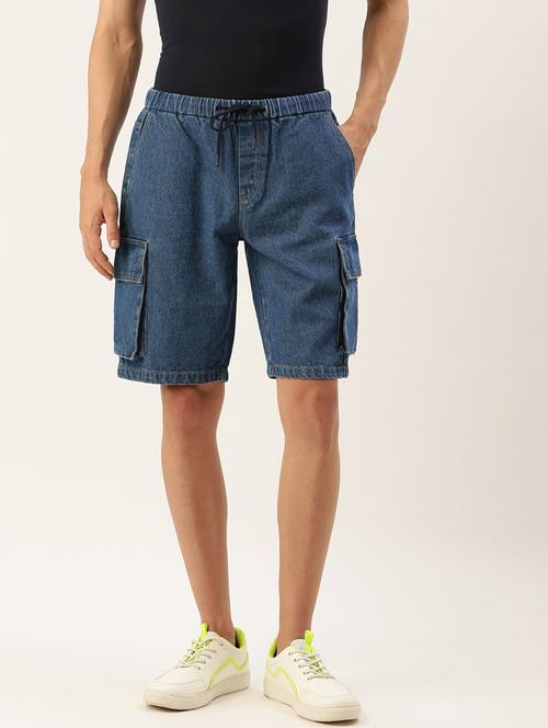 blue cotton bermuda shorts - 20028362 - Very Small Image - 1
