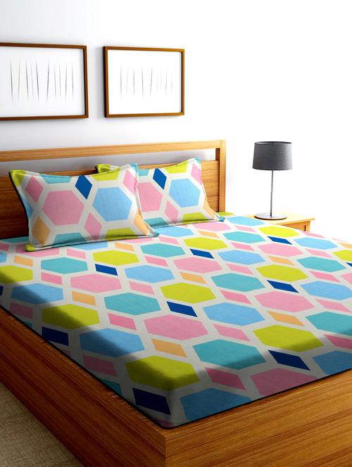 double queen bedsheet with 2 pillow covers - 20029433 - Very Small Image - 1