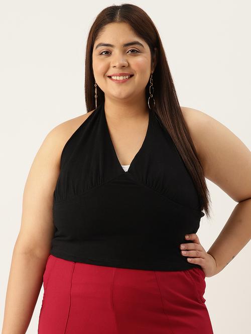 women's crop halter neck top - 20029943 - Very Small Image - 1