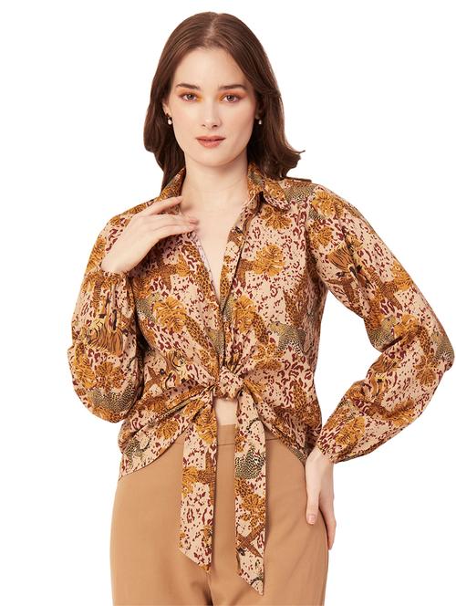 multi colored cotton blend crop shirt - 20031257 - Very Small Image - 1