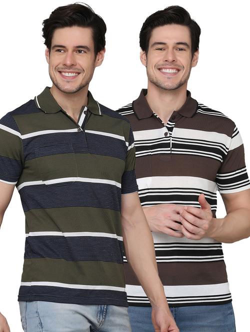 pack of 2 striped polo t-shirts - 20031387 - Very Small Image - 1