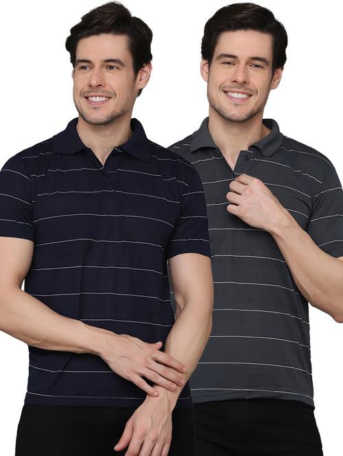 pack of 2 striped polo t-shirts - 20031395 - Very Small Image - 1