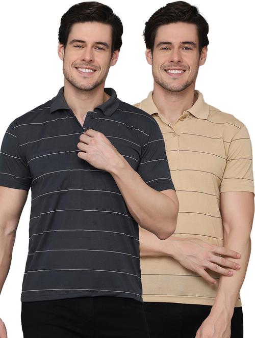 pack of 2 striped polo t-shirts - 20031397 - Very Small Image - 1