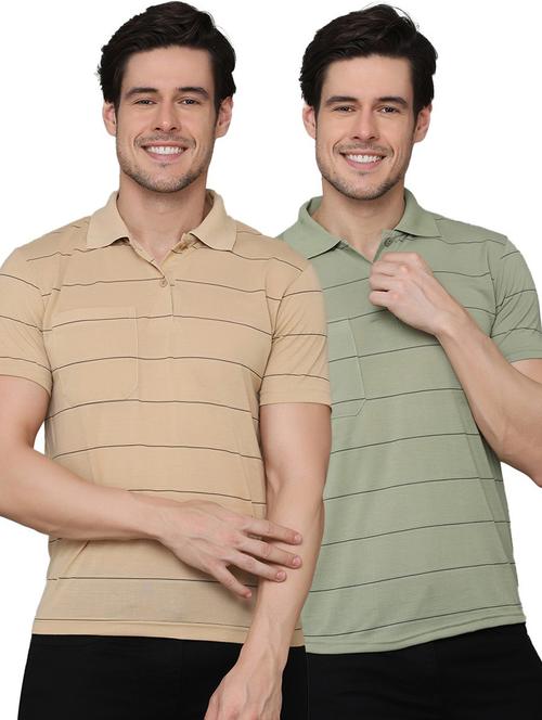 pack of 2 striped polo t-shirts - 20031399 - Very Small Image - 1