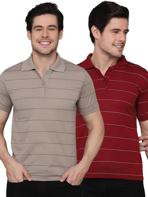 pack of 2 striped polo t-shirts - 20031404 - Very Small Image - 1