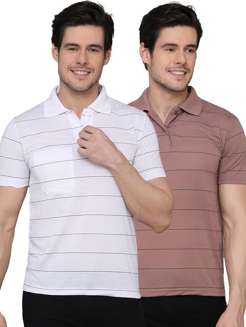 pack of 2 striped polo t-shirts - 20031408 - Very Small Image - 1