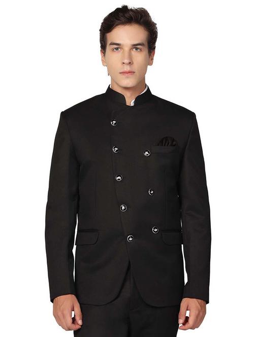 black solid bandhgalas blazer - 20031612 - Very Small Image - 1