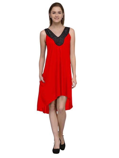 women's high low knee length dress - 20032216 - Very Small Image - 1