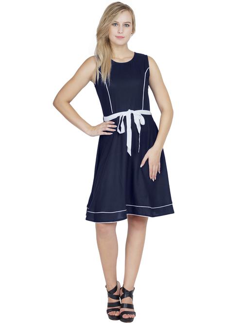 women's fit & flare solid dress - 20032333 - Very Small Image - 1