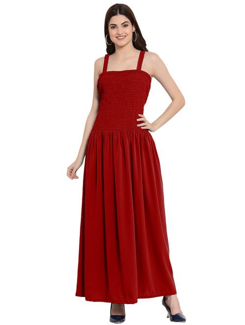 women's fit & flare solid dress - 20032397 - Very Small Image - 1