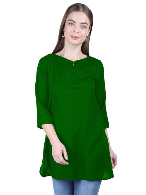 v-neck solid a-line tunic - 20032912 - Very Small Image - 1