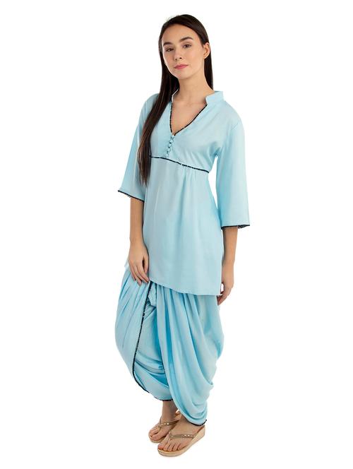 v-neck solid nightwear pyjama set  - 20033401 - Very Small Image - 1
