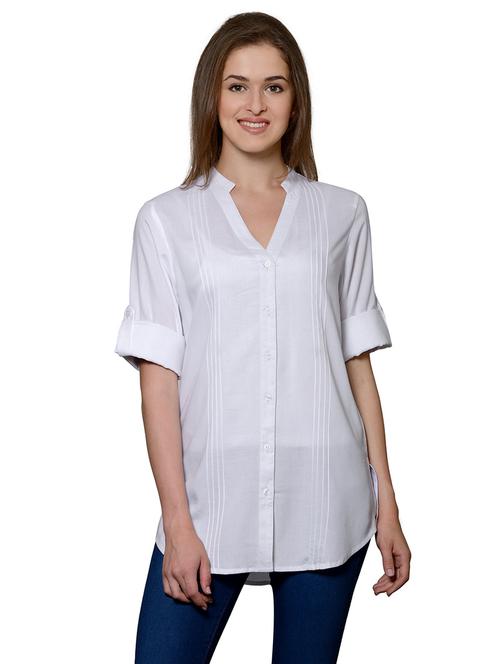 white cotton blend regular shirt - 20034493 - Very Small Image - 1
