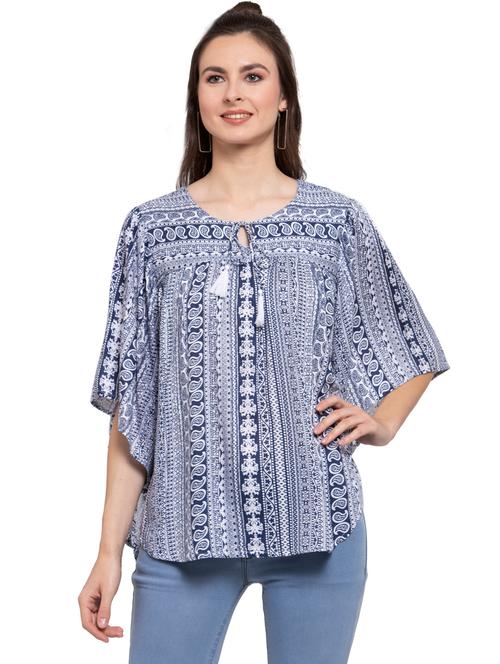 women's straight tie-up neck top - 20034652 - Very Small Image - 1