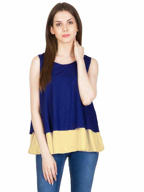 women's layered round neck top - 20034706 - Very Small Image - 1