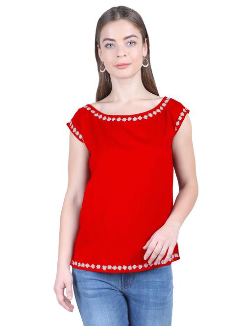 women's a line boat neck top - 20035054 - Very Small Image - 1