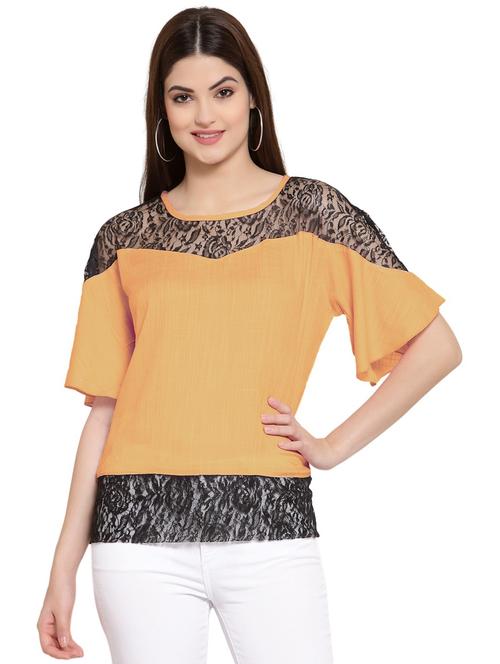 women's straight round neck top - 20035239 - Very Small Image - 1