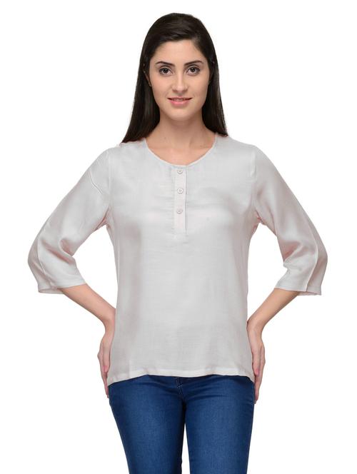 women's straight round neck top - 20035276 - Very Small Image - 1